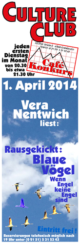 Plakat zur Lesung im Café Konkurs