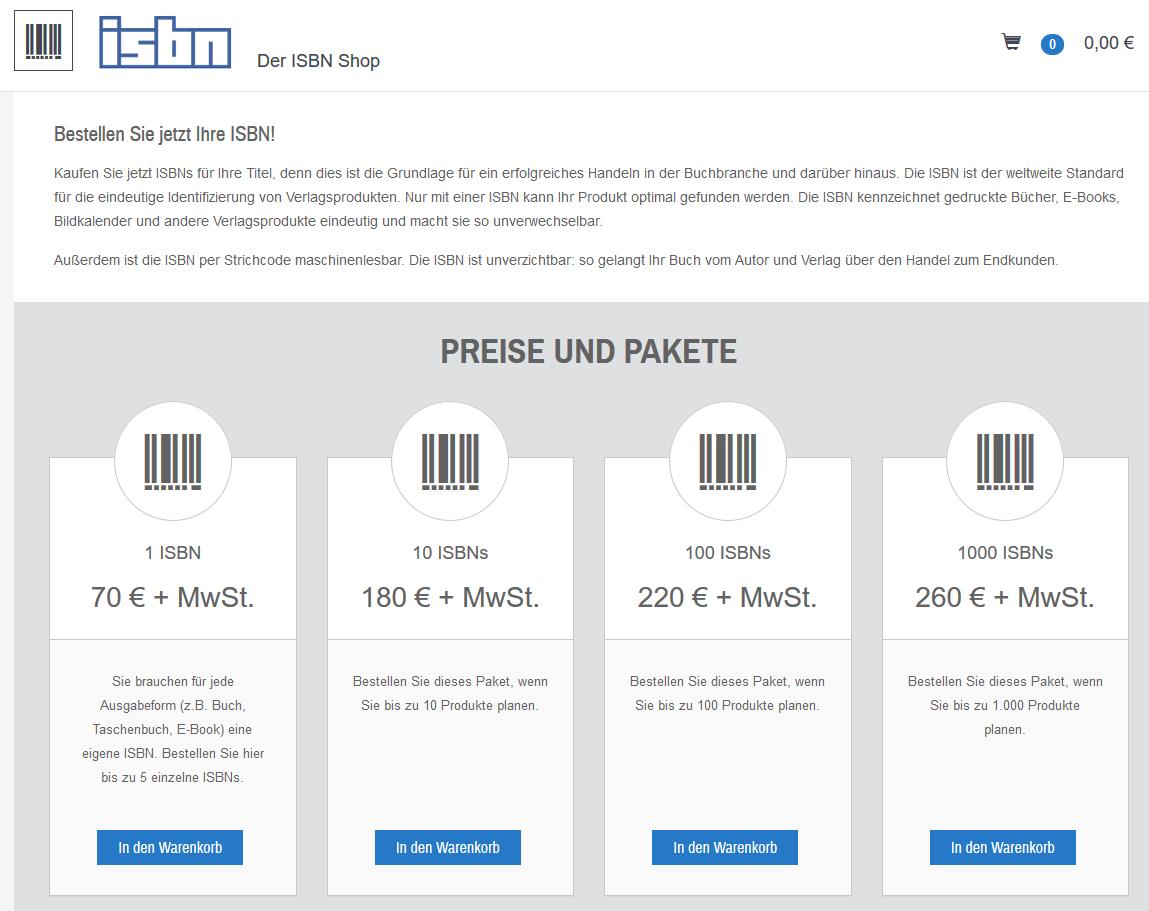 Die Auswahl im ISBN-Shop